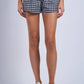 Gingham Checker Lace Ribbon Micro Shorts
