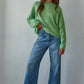 Knit Sweater Rolled Round Neck Pullover Top