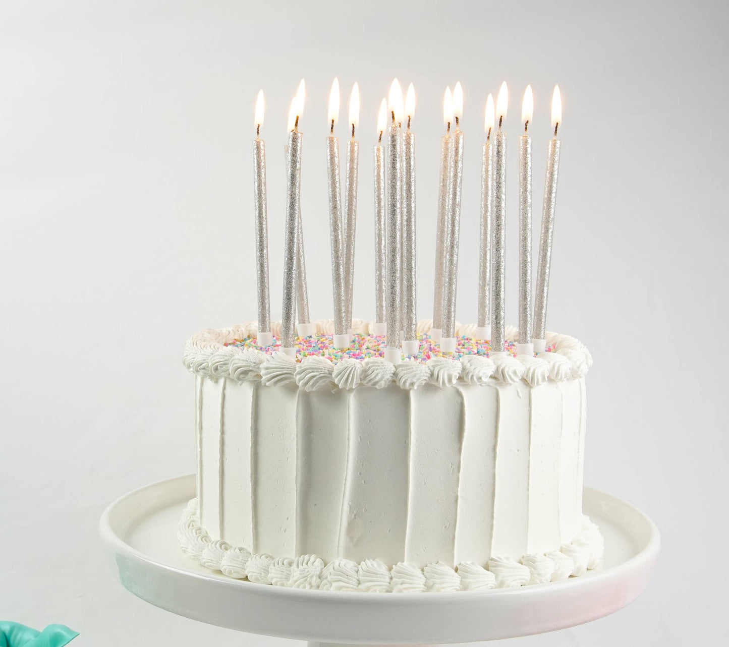 Tall Solid Glitter 16 Candles Set