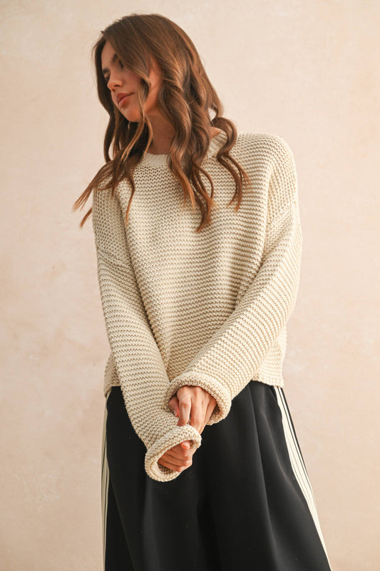 Round Neck Knit Sweater