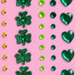 St Patty's Face Gems | green, gold, st patricks, glam