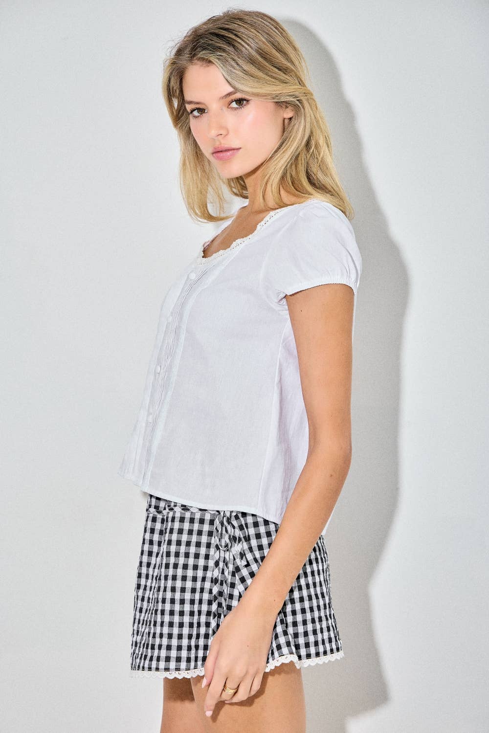 Pintuck Pleated Top