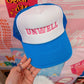 Unwell Trucker Hat: Blue/Pink