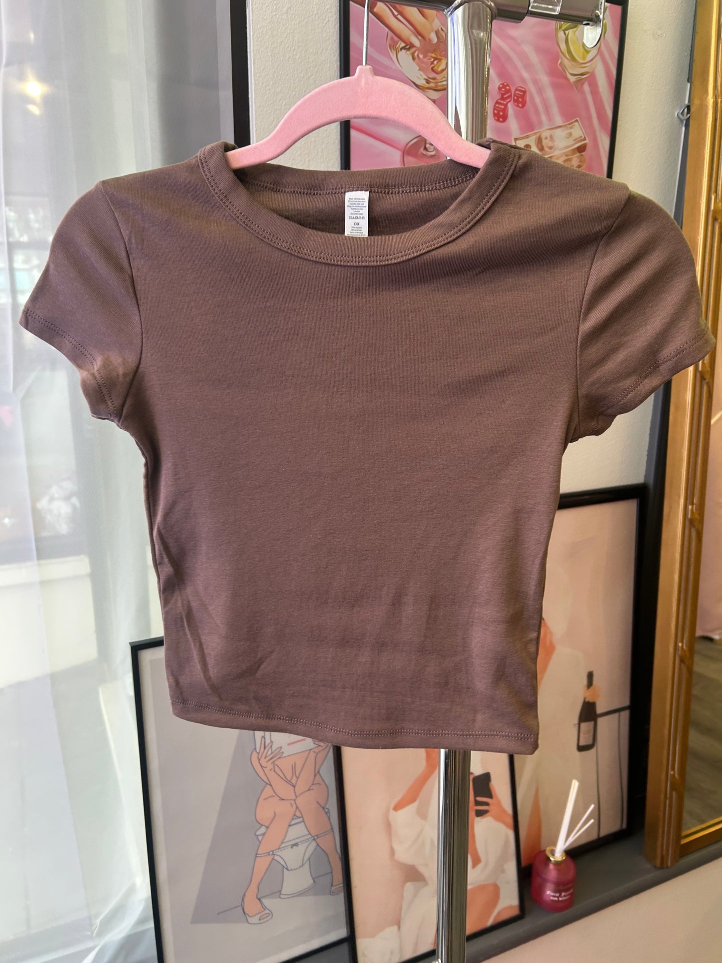 baby tee dark brown