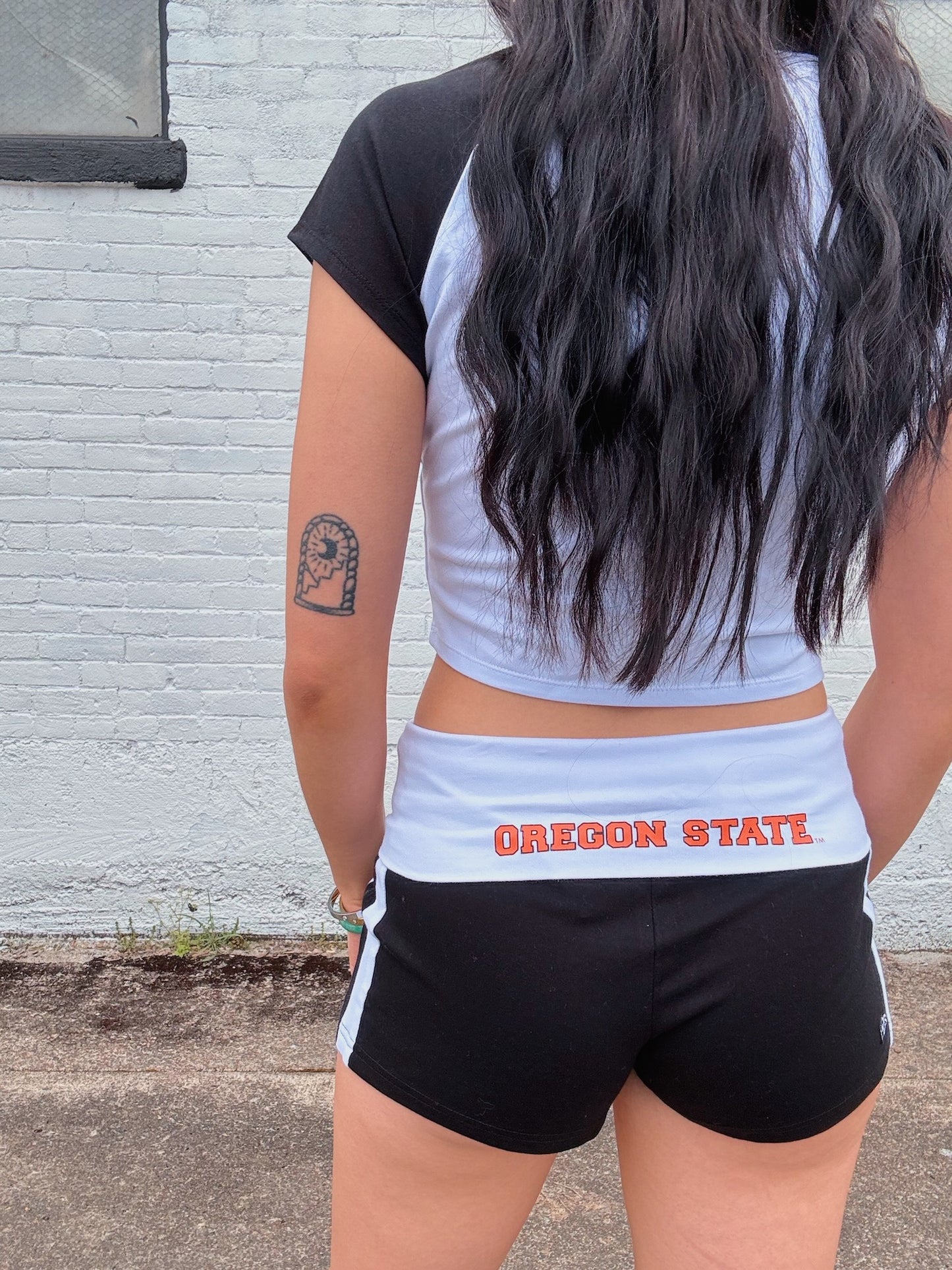 Black OSU Foldover Shorts