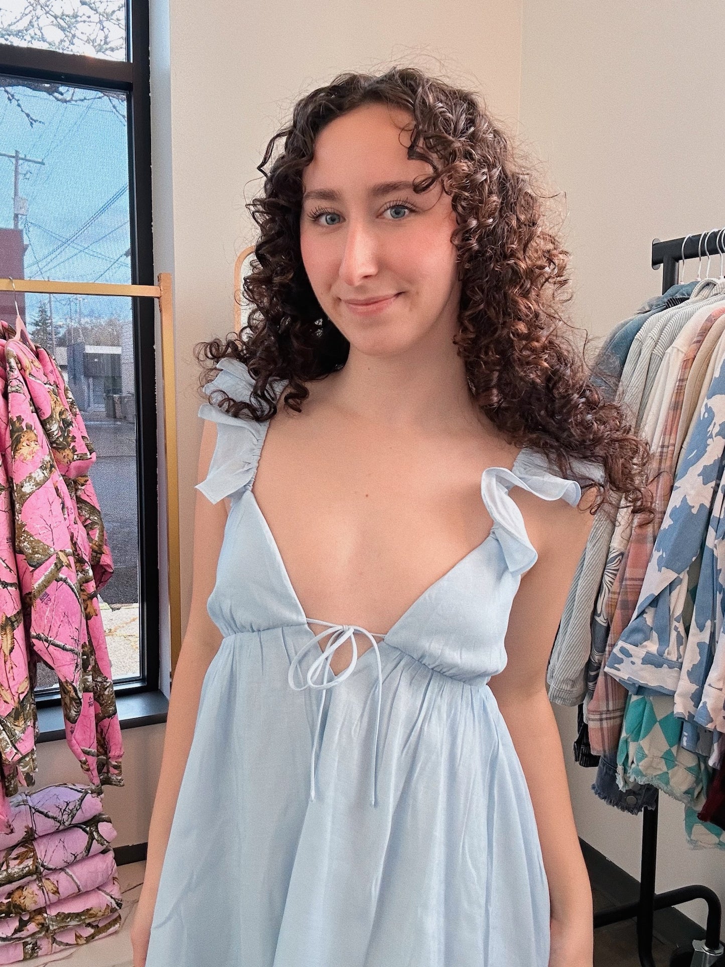 Ice Blue Mini Dress