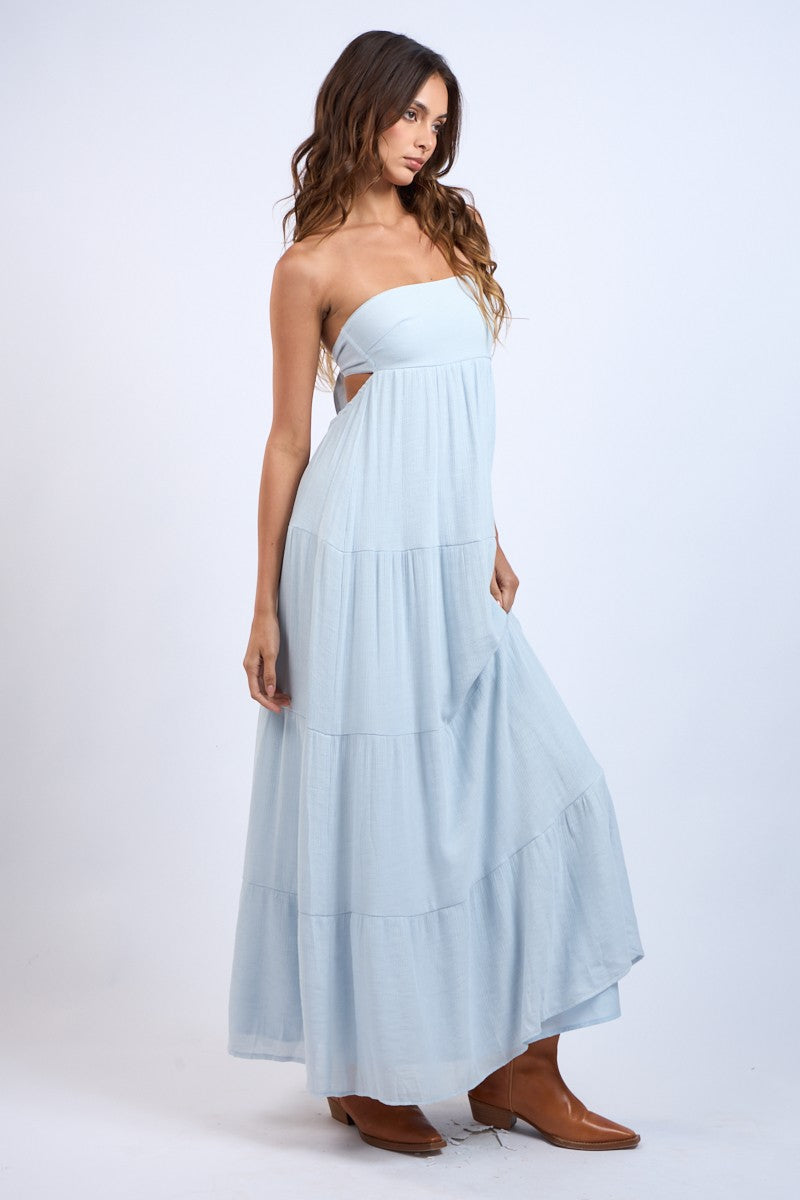 Strapless Open Back Dress