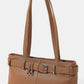 Belt Strap Textured Leather Hand Bag