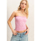 Strapless Jacquard Top