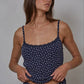 Navy Floral Print Waffle Cami