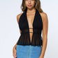 Chiffon Open Back Halter Top