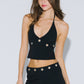 Grommet Detail Open Back Top