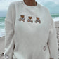 Teddy Bear Embroider Sweatshirt: Seashell Ivory