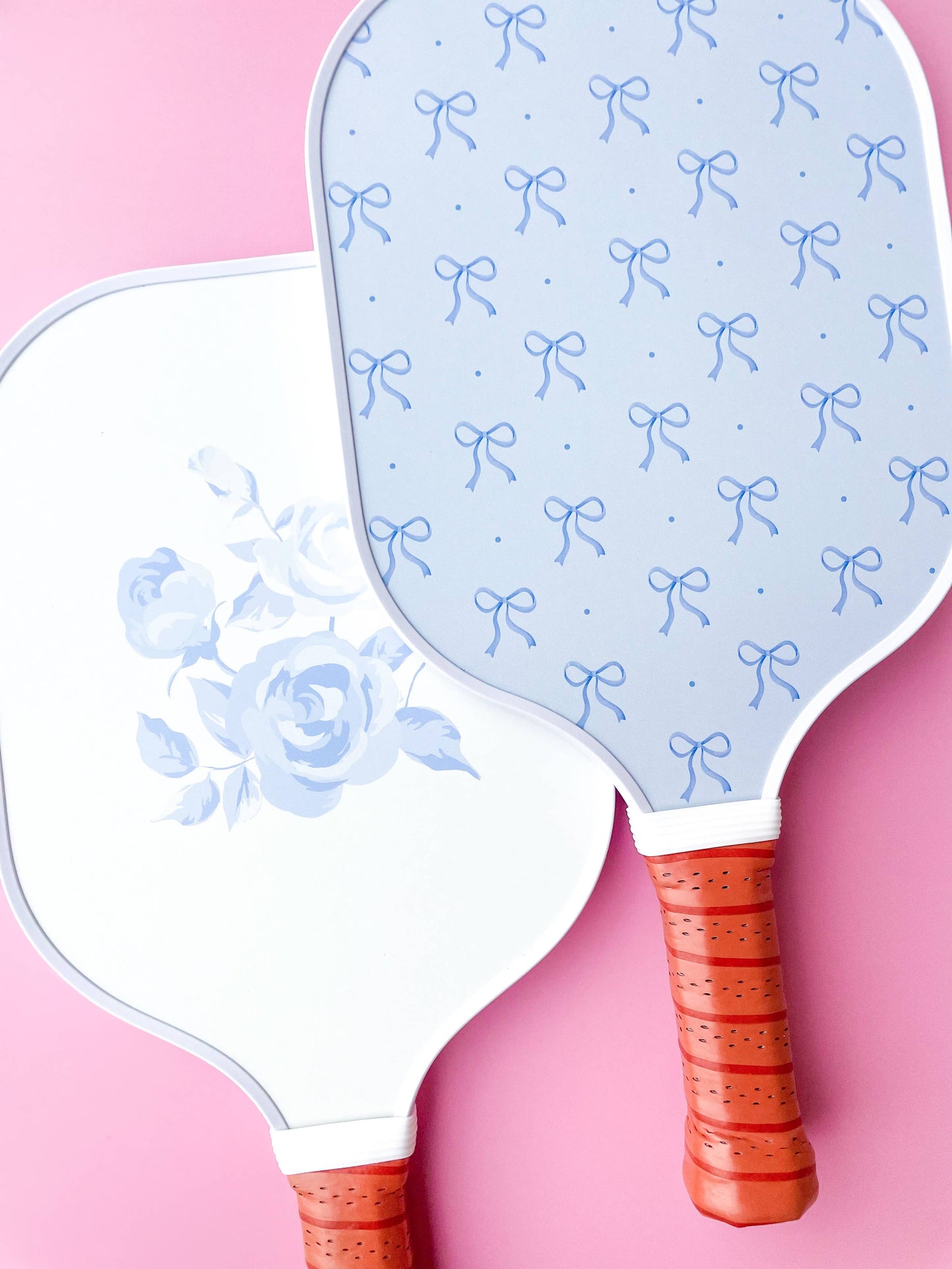 Blue Bow Floral Pickleball Paddle 