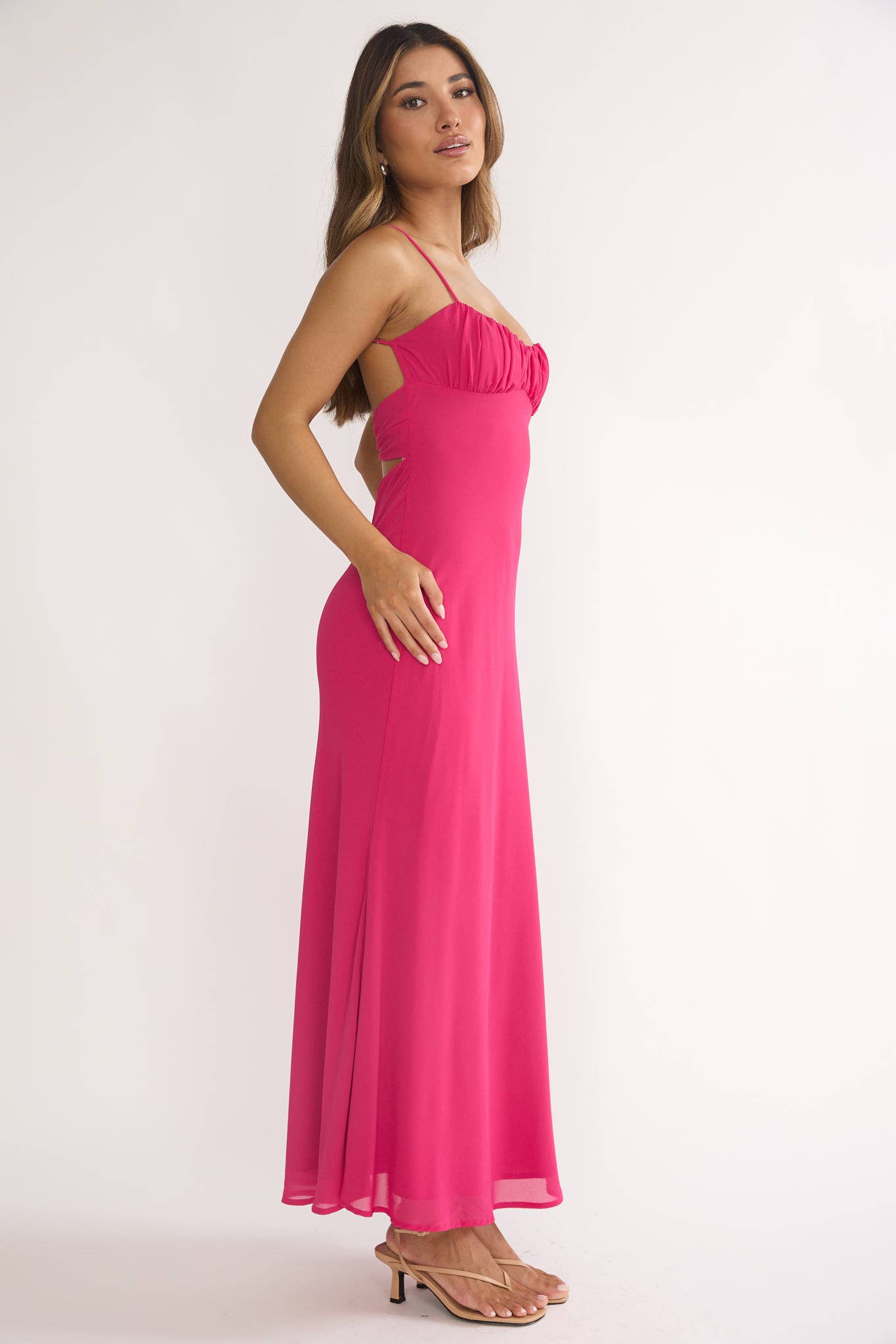 NERIDA TWIST BACK MAXI DRESS