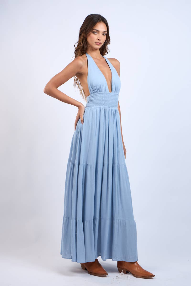 Halter Blue Maxi