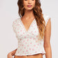 Floral V-neck Open Back