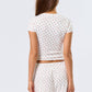 Pointelle Ditsy Short Sleeve Top