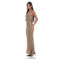 Metallic Open Back Maxi Dress in Cheetah Print
