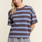 Stripe Oversized Short Sleeve Top