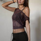 Lace Off The Shoulder Soft Draped Fit Top