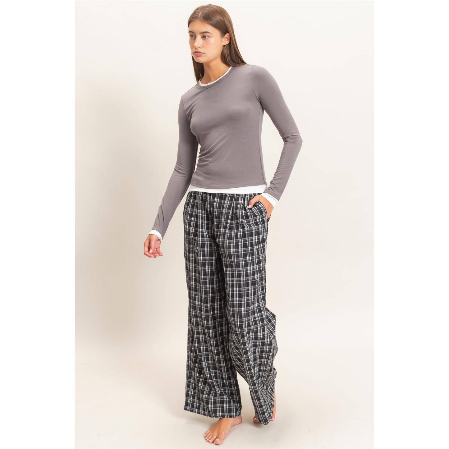 Layered Effect Long Sleeve Top