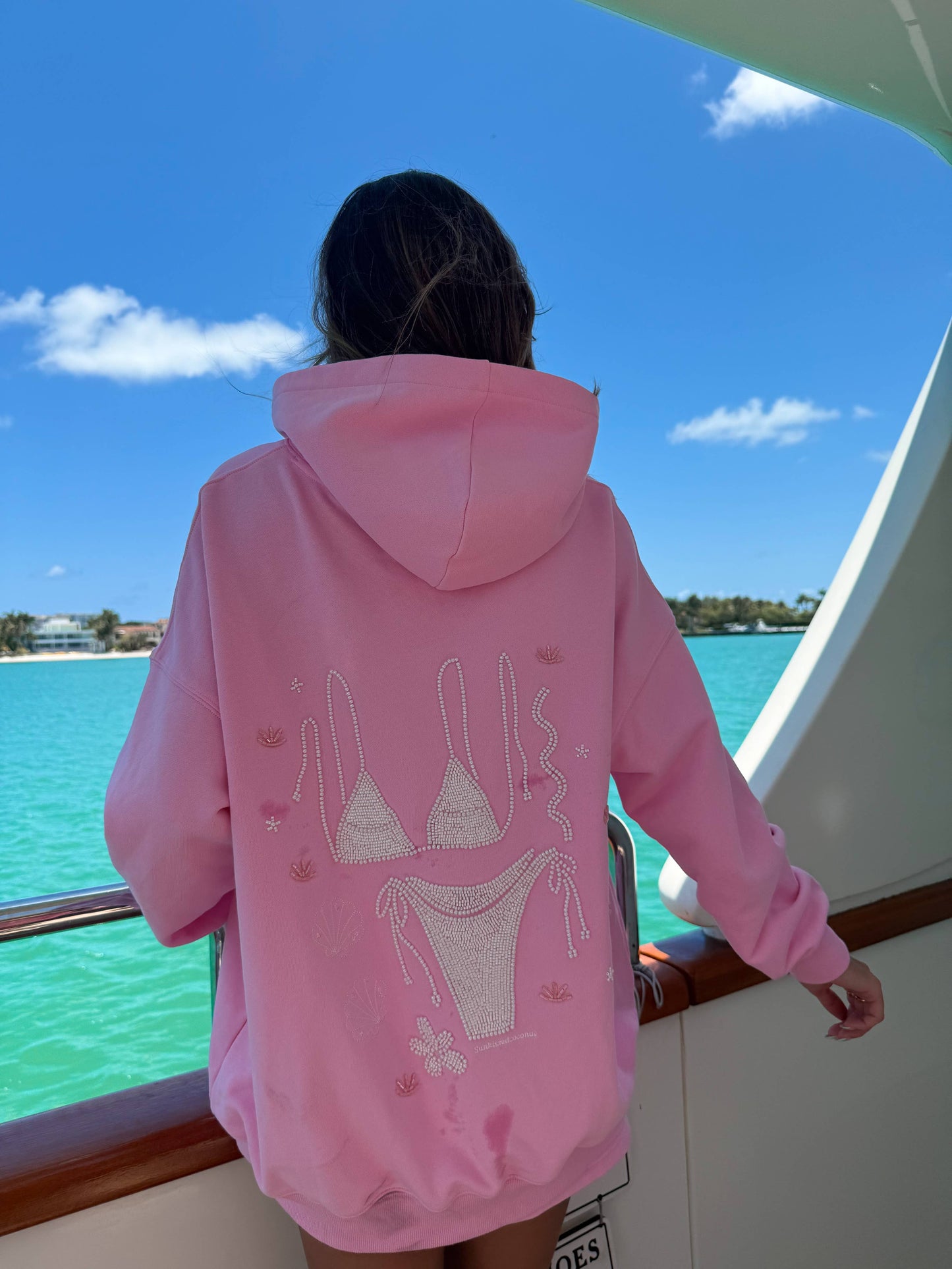 Lottie Pink Bikini Beaded Ocean Hoodie