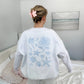 Pearl Grey Tropical Embroider Sweatshirt
