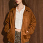 OVERSIZED SUEDE BOMBER JACKET