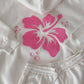 Ivory Hibiscus Flower Hoodie