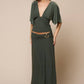 Plunging Short Sleeve Fitted Top