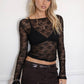 Sheer Lace Long Sleeve Top