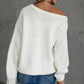 Ribbed Knit Off The Shoulder Relaxed Sweater
