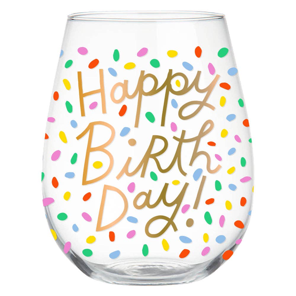 Birthday Stemless Wine Glass