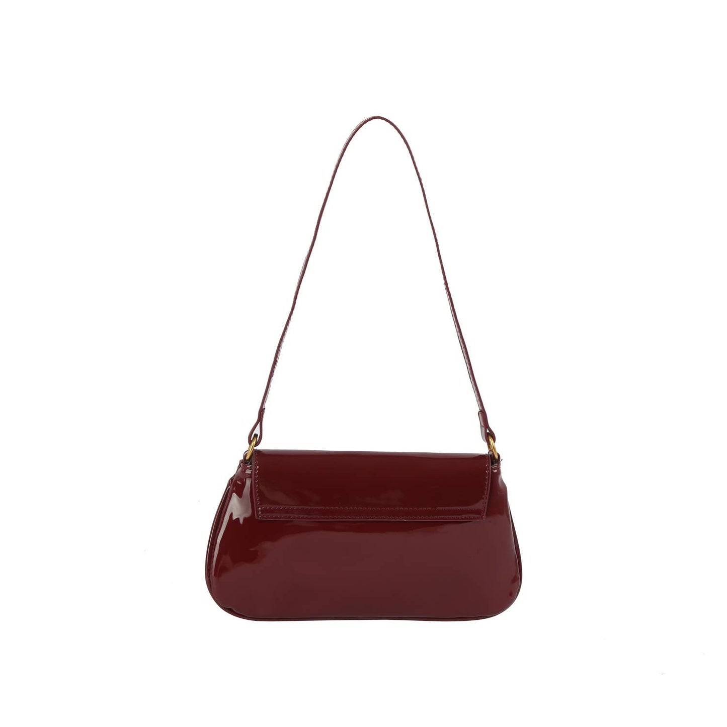 Latch Accent Glossy Leather Hand Bag