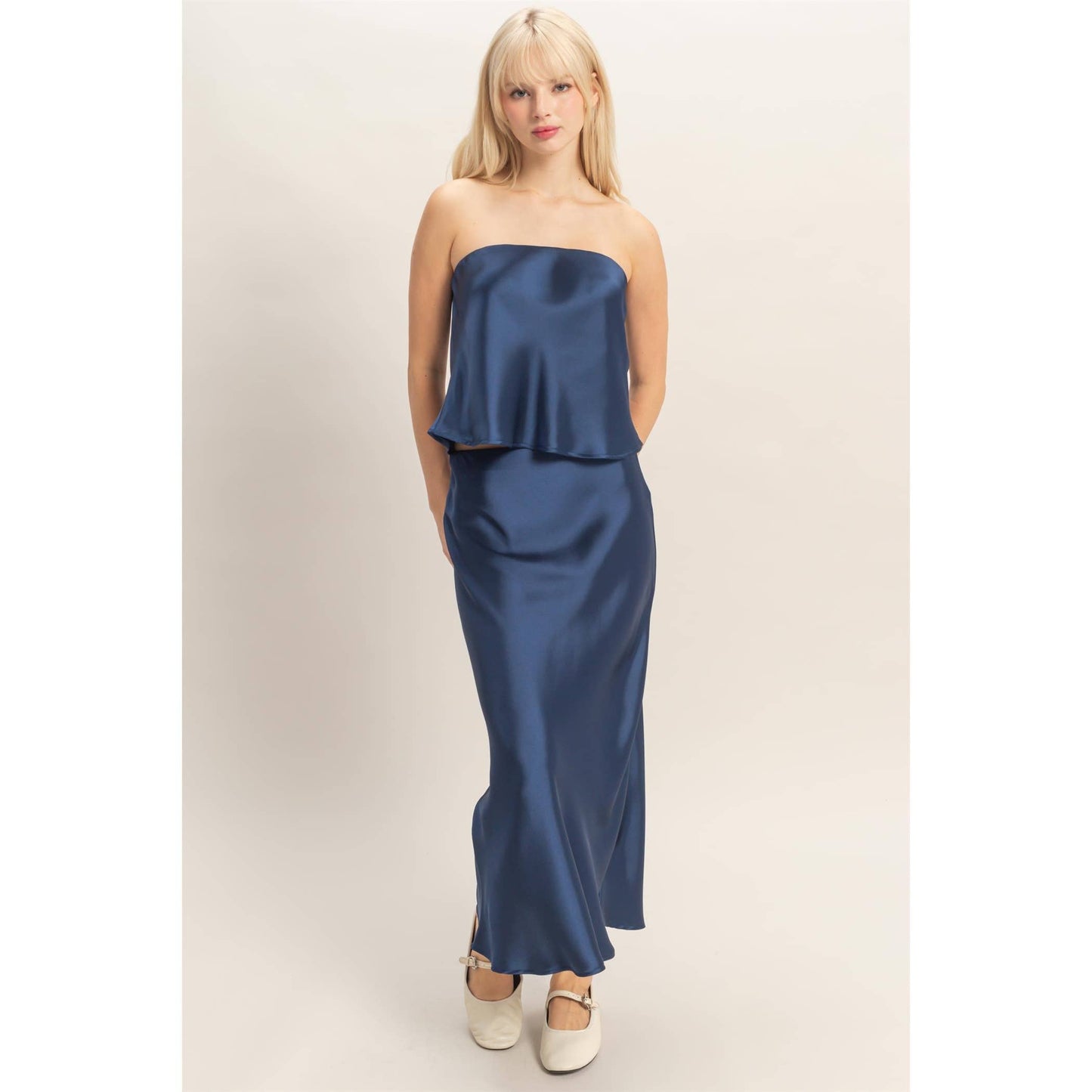 Satin Strapless Tube Top