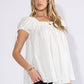 FLOWY SHORT SLEEVE SQUARE NECK TOP