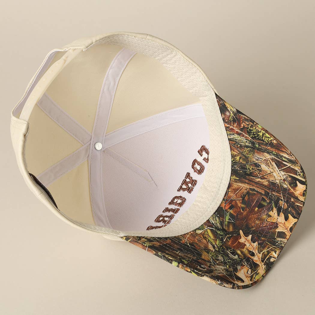 COWGIRL Embroidery Camo Two-Tone Cap