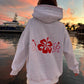 Pearl Grey Hibiscus Flowers Hoodie