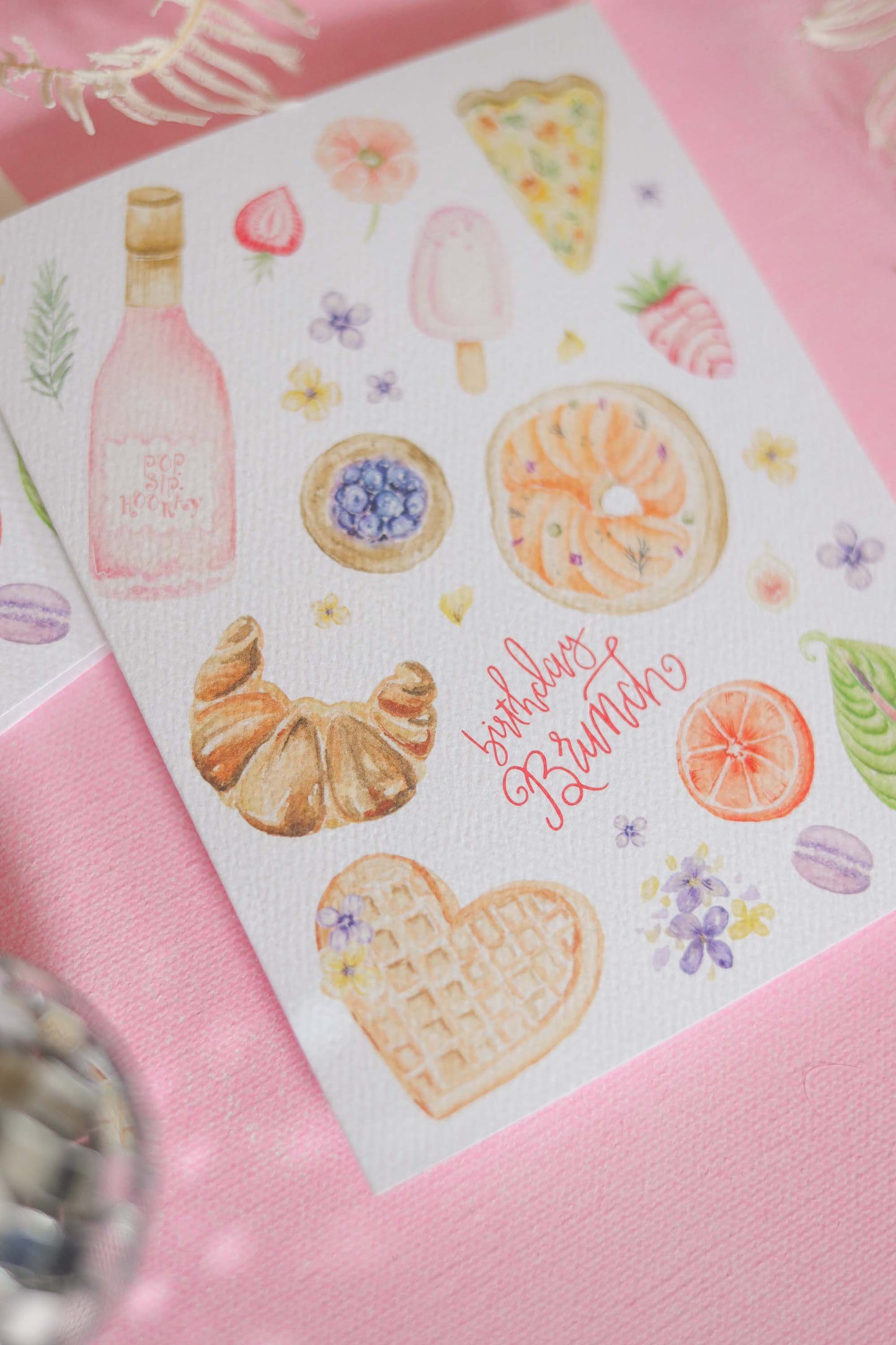 Birthday brunch foodie card