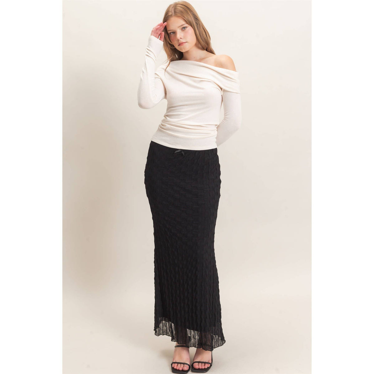 Textured Maxi Skirt