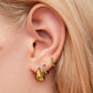Rayon 18K Gold Non-Tarnish Glam Hoop Earring Set