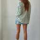 Knit Cotton Striped Crew Neck