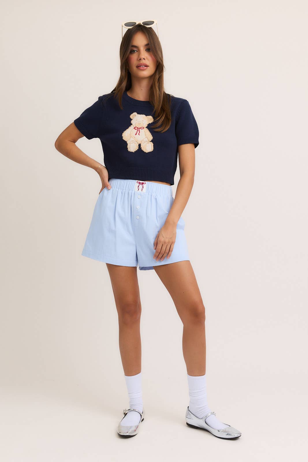 Short Sleeve Teddy Bear Top