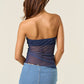 Polka dot Asymmetric Split Hem Tube Top