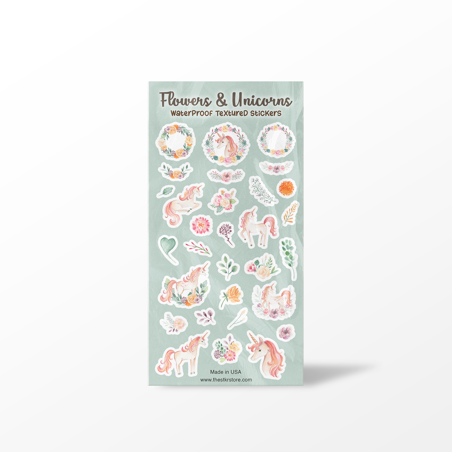 Flowers & Unicorn Sticker Sheets