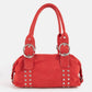 Grommet Accent Suede Hand Bag
