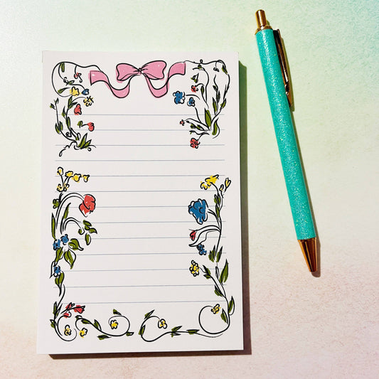Floral Bow Notepad