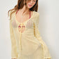 Yellow Crochet Knit Mini Dress