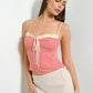Ruffle Trim Gingham Cami Top